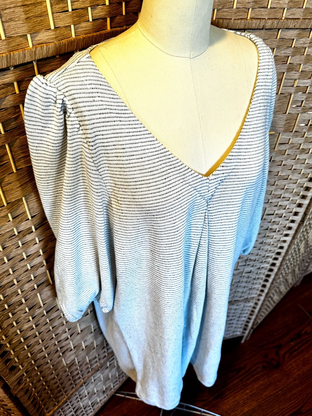 LOFT navy & white stripe French terry popover dress XL - Picture 3 of 11